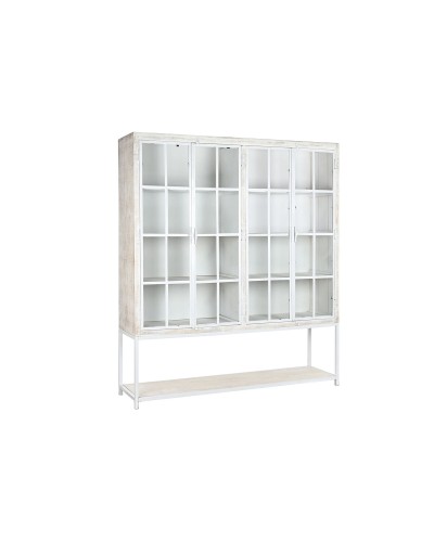 Bokhylla DKD Home Decor Vit Svart Metall Mangoträ 170 x 45 x 200 cm