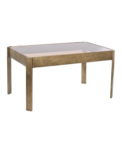 Tavolino da Caffè in Cristallo e Metallo DKD Home Decor, 102 x 62 x 53 cm