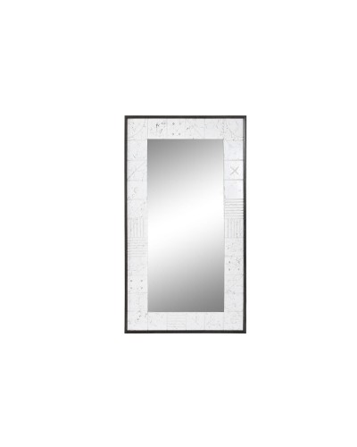 Miroir mural DKD Home Decor, 130 x 4 x 70 cm, cadre en bois de manguier, finition blanche, style moderne
