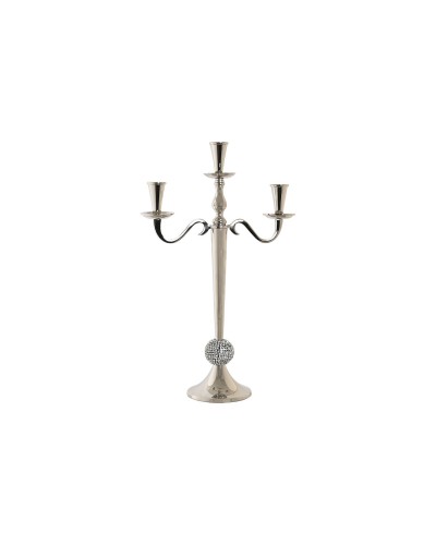 Candelabro DKD Home Decor Argentato Cromato 30x12x46cm in Alluminio