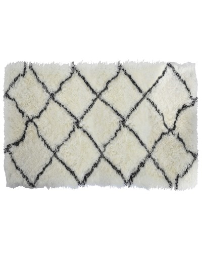 Alfombra DKD 160x230cm, Poliéster Blanco con Motivo Rombos
