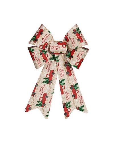 Ruban de Noël Rouge Beige en PVC, 15 x 25 cm, Décoration Sapin de Noël
