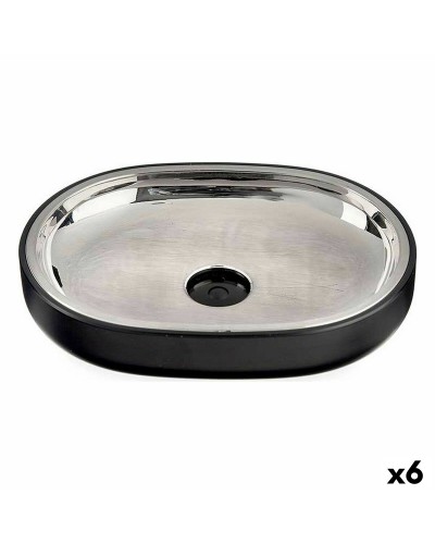 Jabonera de Baño Arce Inox Negro para Ducha y Bañera, 9,5 x 2,5 x 13 cm, 6 Unidades
