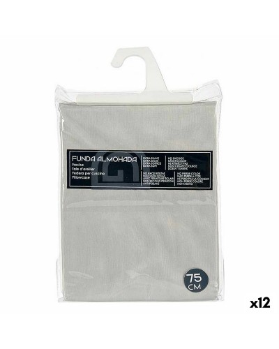 Taie d'oreiller en coton gris super doux, résistante à la décoloration (45 x 70 cm, lot de 12)
