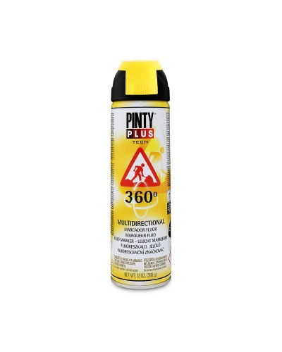 Pintyplus Tech T146 Peinture Aérosol Jaune 360º, 500 ml
