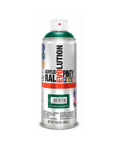 Peinture aérosol Pintyplus Evolution Vert mousse 400 ml, RAL 6005

