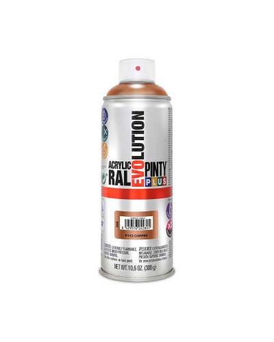 Pintyplus Evolution Peinture Aérosol Métal Cuivre 400 ml, Finition Métallique pour Métal, Bois et Plastique
