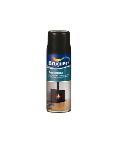 Bruguer Peinture Anti-Chaleur Argentée en Aérosol, 400 ml, Résistante aux Hautes Températures
