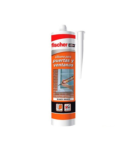 Fischer Silikon Dichtstoff Unsichtbar 300ml Weiß für Türen und Fenster
