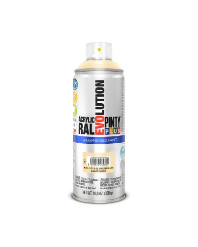 Pintyplus Evolution Peinture Aérosol Base Eau RAL 1015 Ivoire Clair, 400ml
