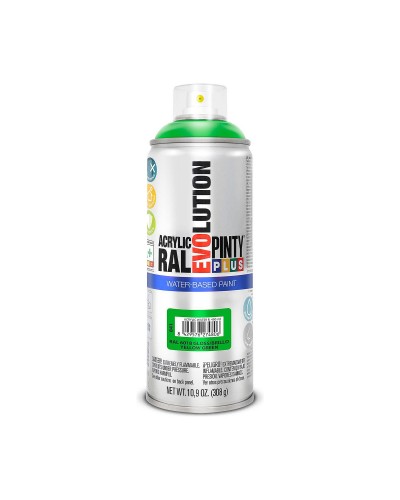 Peinture Aérosol Pintyplus Jaune Vert RAL 6018 Base d'Eau 400 ml
