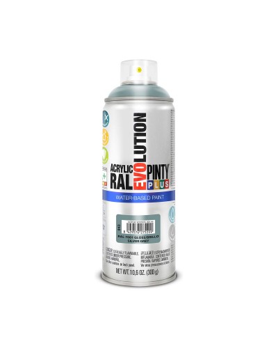 Sprejfärg Pintyplus Evolution RAL 7001 400 ml Vattenbaserat Silver Grey