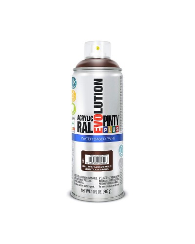 Pintyplus Evolution Pintura en Spray Base Agua RAL 8017 Chocolate 400 ml
