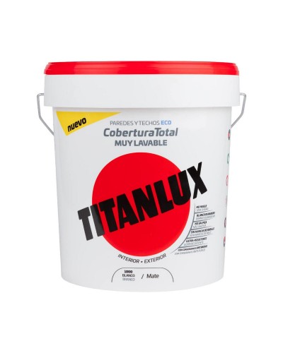 Peinture pour Plastique Titan 4 L | Plafond et Mur | Blanc Mat | Lavable
