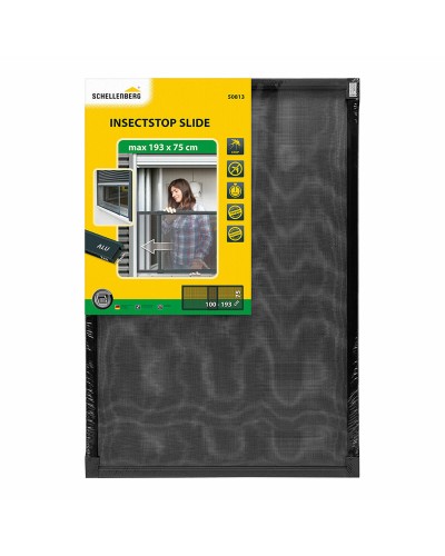 Mosquitera Extensible Schellenberg Antracita de Aluminio con Fibra de Vidrio 75x100 cm
