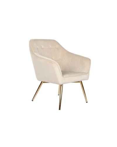Sitz DKD Home Decor Creme Gold Metall 74 x 74 x 90 cm