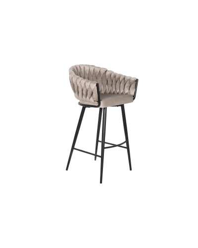 Stool DKD Home Decor Black Beige Metal 61 x 52 x 101 cm