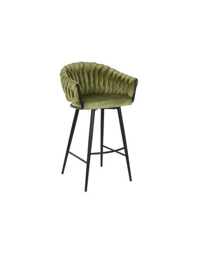 Sgabello DKD Home Decor Nero Verde Velluto Metallo 61 x 52 x 101 cm