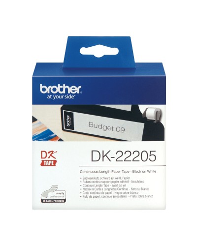 Endlospapier für Drucker Brother DK22205 Weiß Schwarz (1 Stück)