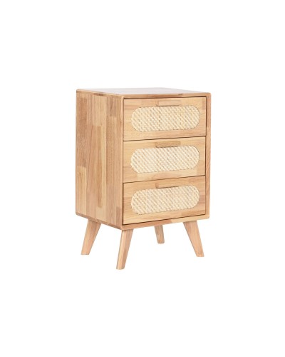 Caisson à Tiroirs Home ESPRIT Naturel Métal Bois d'hévéa 40 x 30 x 63 cm