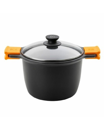 Pentola con Coperchio di Vetro BRA A273907 Nero Metallo Alluminio Alluminio Forgiato Alluminio fuso (1 Unità)