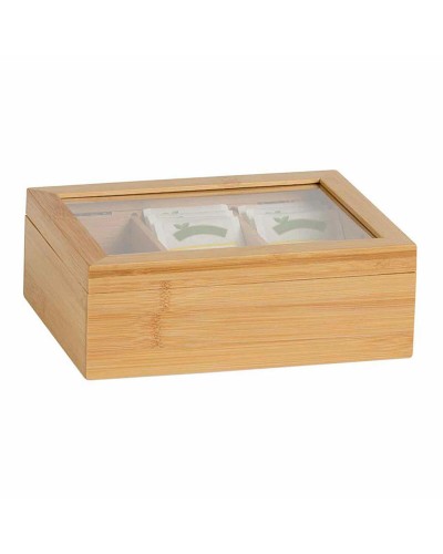Box for Infusions Andrea House cc73015 Bamboe 21 x 16 x 7,5 cm