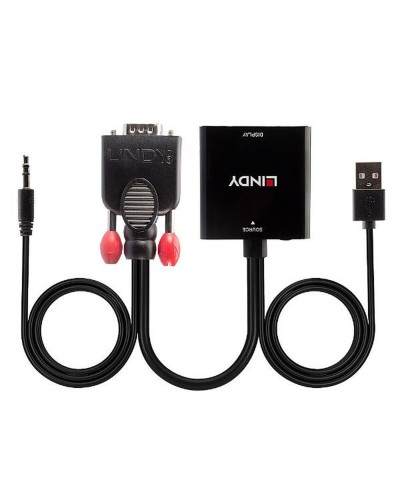 Adaptateur VGA vers HDMI avec Audio LINDY 38284 Noir
