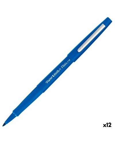 huopakärkiset kynät Paper Mate Flair! M Sininen (12 osaa)