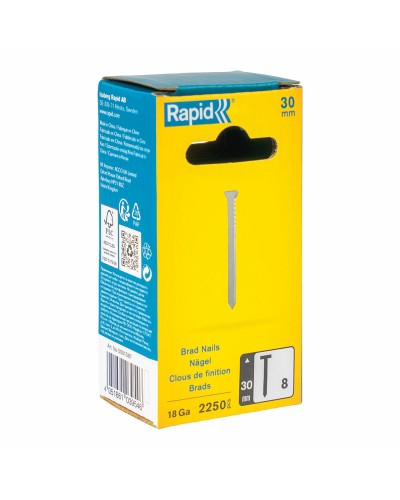 Clous Rapid 18ga 30 mm Galvanisé (2250 Unités)