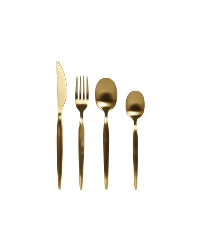 Bestek DKD Home Decor Gouden Roestvrij staal 2 x 0,5 x 22 cm 24 Onderdelen