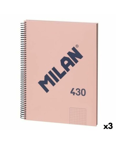 Anteckningsbok Milan 430 Rosa A4 80 Blad (3 antal)