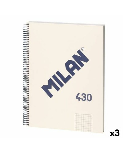 Notebook Milan 430 Beige A4 80 Sheets (3 Units)