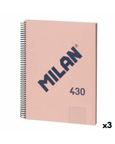 Notebook Milan 430 Pink A4 80 Sheets (3 Units)
