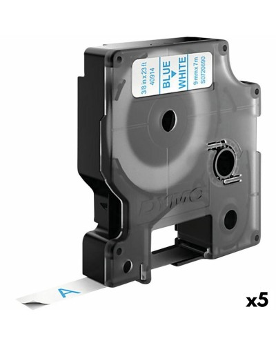 Cinta Laminada para Rotuladoras Dymo D1 40914 9 mm LabelManager™ Blanco Azul (5 Unidades)