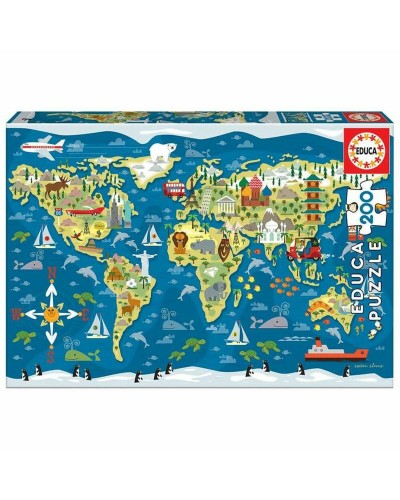 Puzzle per Bambini Educa Mapamundi (200 pcs)