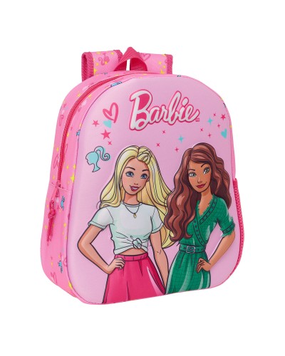 Zaino Scuola 3D Barbie Rosa Fucsia 27 x 33 x 10 cm