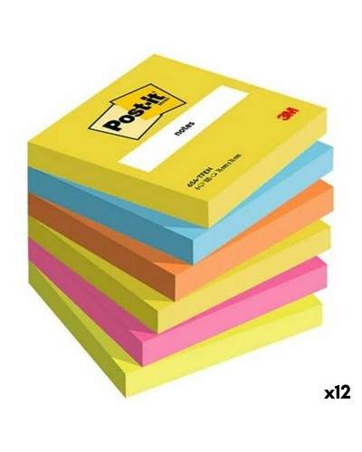 Schein Notizblock Post-it Bunt 100 Blatt 76 x 76 mm 6 Stücke (12 Stück)