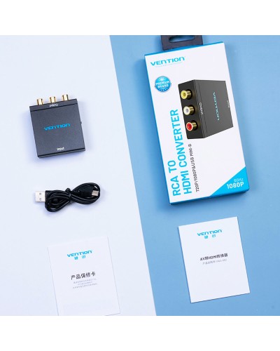 Adaptador RCA a HDMI Vention AEEB0 Negro