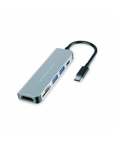 USB-HUB Conceptronic 6 i 1 Grå Aluminium