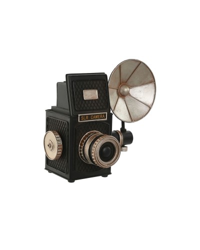 Deko-Figur Home ESPRIT Schwarz Silberfarben Kamera/Fotoapparat Vintage 26 x 16 x 24 cm