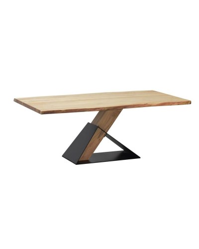 Eettafel Home ESPRIT Zwart Natuurlijk Metaal Acacia 200 x 100 x 76 cm