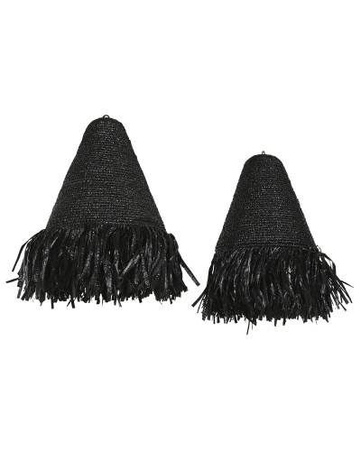 Lamp Shade Home ESPRIT Black Raffia 60 x 60 x 80 cm