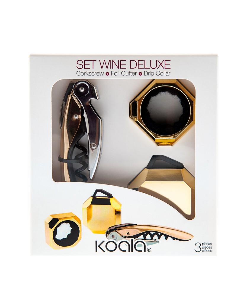 Wine Gift Set Koala Deluxe Golden Metal 3 Pieces