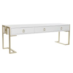 DKD Home Decor Mesa Auxiliar de Metal y Madera (150 x 36 x 48 cm) para Salón, Diseño Industrial
