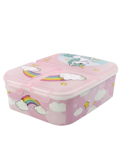 Matlåda med bestickfack Stor Unicorn Rainbow (6,7 x 16,5 x 19,5 cm)