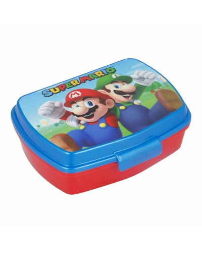 Boîte à Sandwich Super Mario Plastique Rouge Bleu (17 x 5.6 x 13.3 cm)