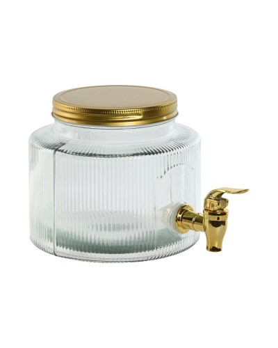 Dispensador de Agua Home ESPRIT Dorado Metal Cristal 17,8 x 25 x 15 cm