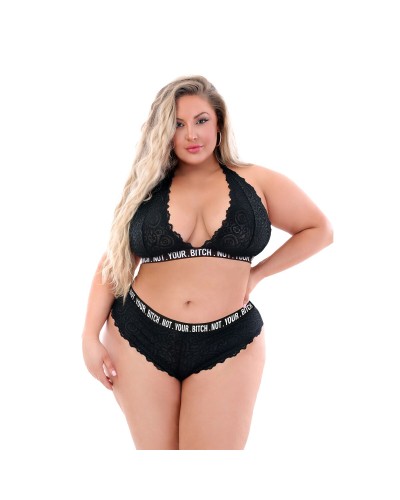 Ensemble de Lingerie Fantasy Lingerie Noir (Queen size)