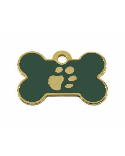 Identifikationsschild für Halsband Imarc   grün Gold Knochen Aluminium