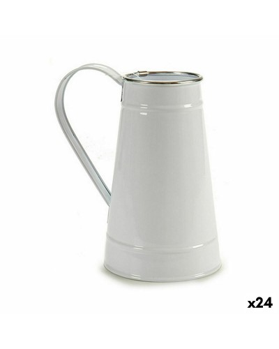 Kruka Mjölkkanna Vit Silvrig Metall 17 x 18,5 x 11,3 cm (24 antal)